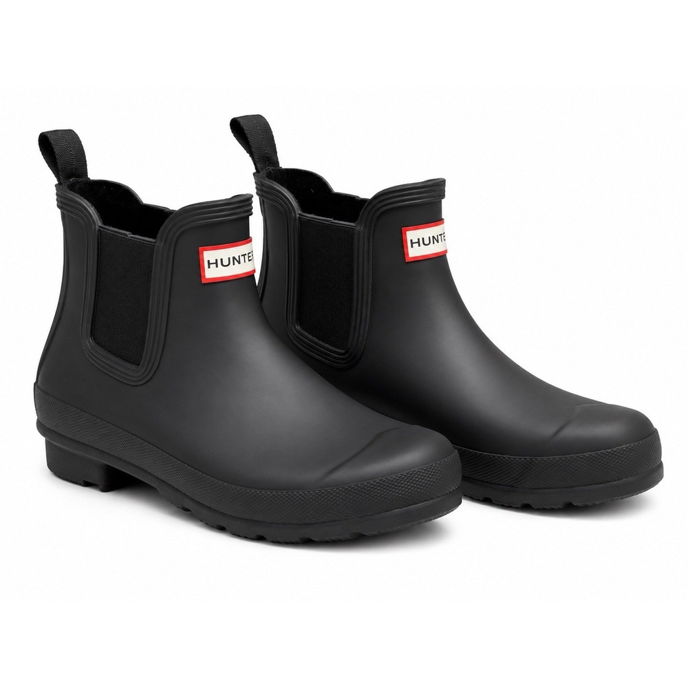 Hunter Rain Boots US 5 Black Original Chelsea Waterproof Matte Classic Preppy